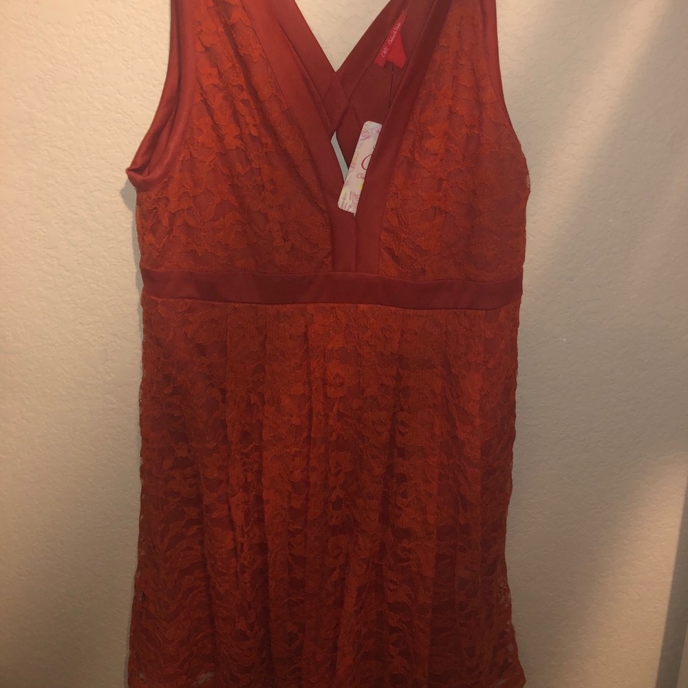 Orange lace dress